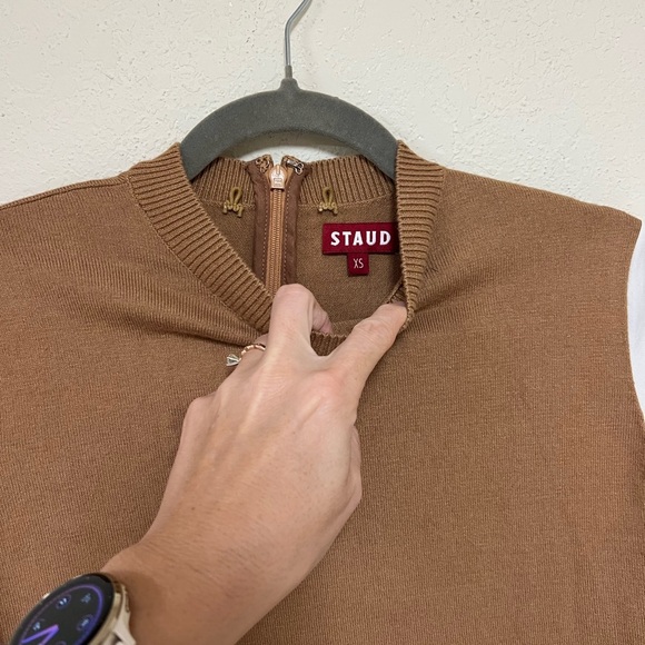 STAUD Women’s Mixed media shirt dress XS - Picture 3 of 9